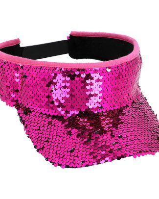 Verkleed zonneklep/sunvisor - voor volwassenen - Glitter roze - Carnaval/festival