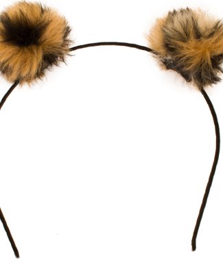 Carnaval verkleed diadeem met pluis panter bollen - oortjes voor dames - foute/panter party