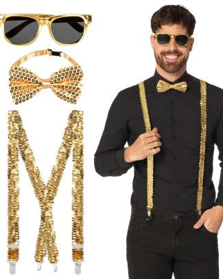 Verkleed setje - goud - glitter en glamour - voor volwassenen