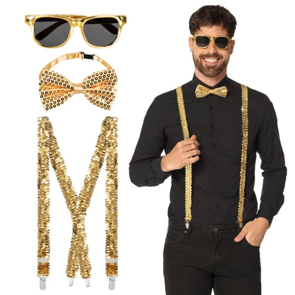 Verkleed setje - goud - glitter en glamour - voor volwassenen