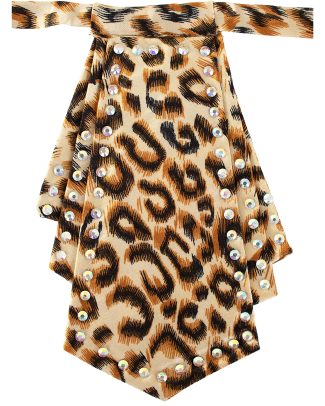 Carnaval verkleed panter befje/boordje - mini stropdas - diamanten - accessoire