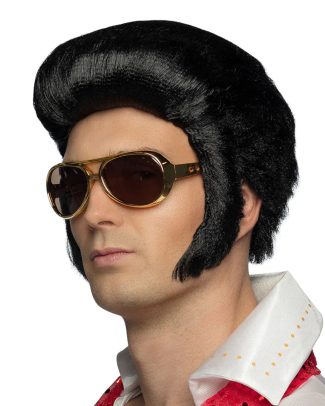 Elvis bril - goud - volwassenen - kunststof - zonnebril - carnaval - verkleden