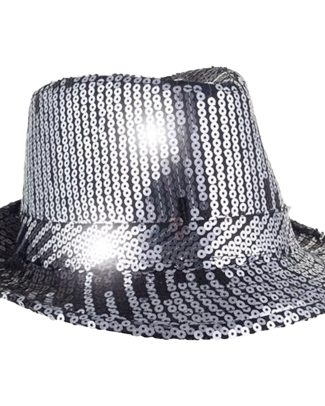 Carnaval verkleed hoedje - zilver glitter - zwart verloop - volwassenen - voor diverse thema's