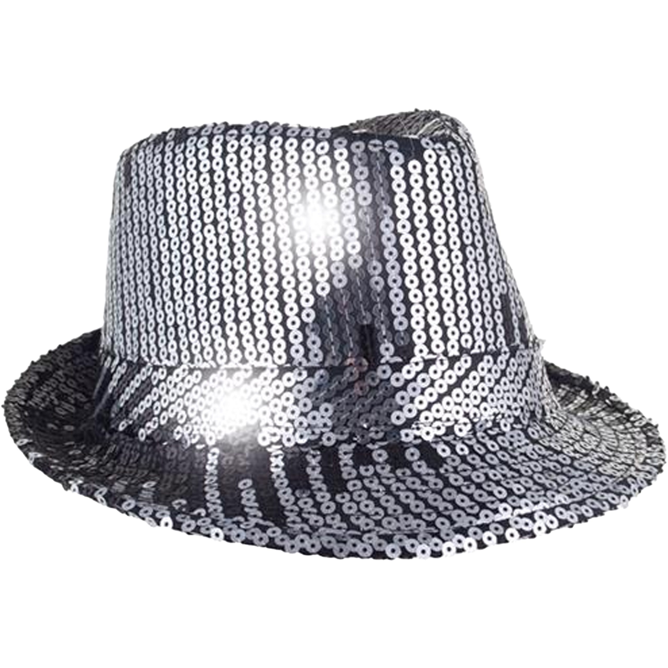 Carnaval verkleed hoedje - zilver glitter - zwart verloop - volwassenen - voor diverse thema's