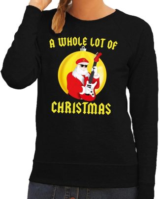 Foute kersttrui zwart A Whole Lot of Christmas voor dames
