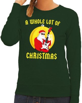 Foute kersttrui groen A Whole Lot of Christmas voor dames