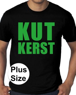 Grote maten fout Kerst shirt KUT kerst zwart voor heren