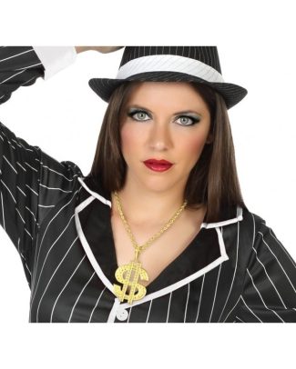 Ketting dollar teken - goud - rapper/pimp kostuum - Carnaval - verkleed accessoires