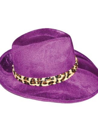 Carnaval Paarse Pimp hoed volwassenen - Pooier verkleed accessoires
