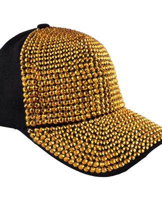 Rapper/gangster verkleed baseballpet studs - goud/zwart - bling - one size