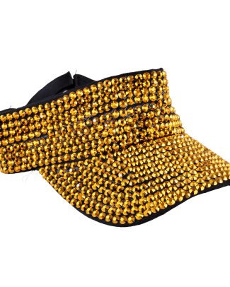 Rapper/gangster verkleed zonneklep studs - goud/zwart - bling - one size