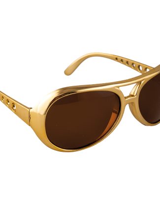Verkleed bril Elvis - goud - volwassenen - king of rock'n roll - accessoire