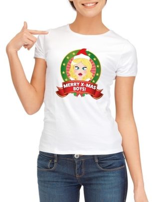 Fout kerst t-shirt zwart met party Jezus voor dames