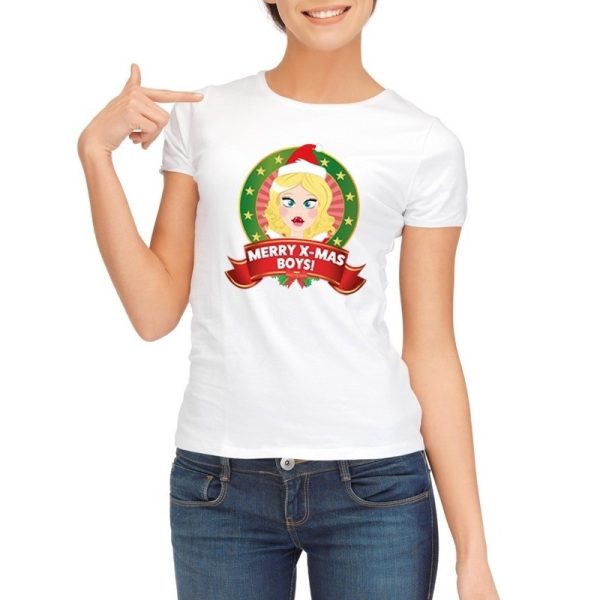 Fout kerst t-shirt zwart met party Jezus voor dames