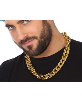 Gouden schakelketting - hiphop - rapper - Pimp carnaval verkleed accessoires
