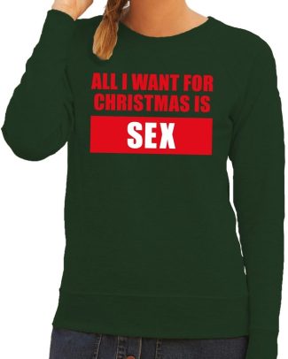 Foute kersttrui Christmas Sex groen voor dames