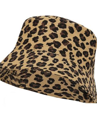 Verkleed Vissershoedje/zonnehoedje luipaardprint - bruin - foute panter party - bucket hat