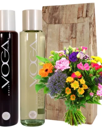 Luxe Wijn bloemengeschenk