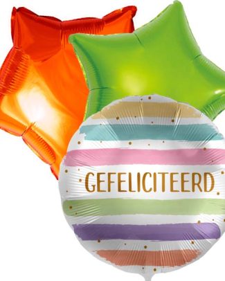 ballon toefje Gefeliciteerd pastel