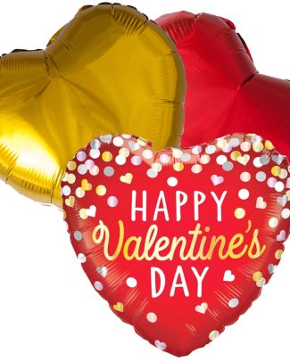 Ballontoefje Happy Valentines Day confetti