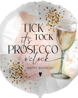Heliumballon Tick tock its prosecco o clock