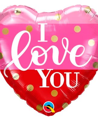 I love you Gold Dots ballon