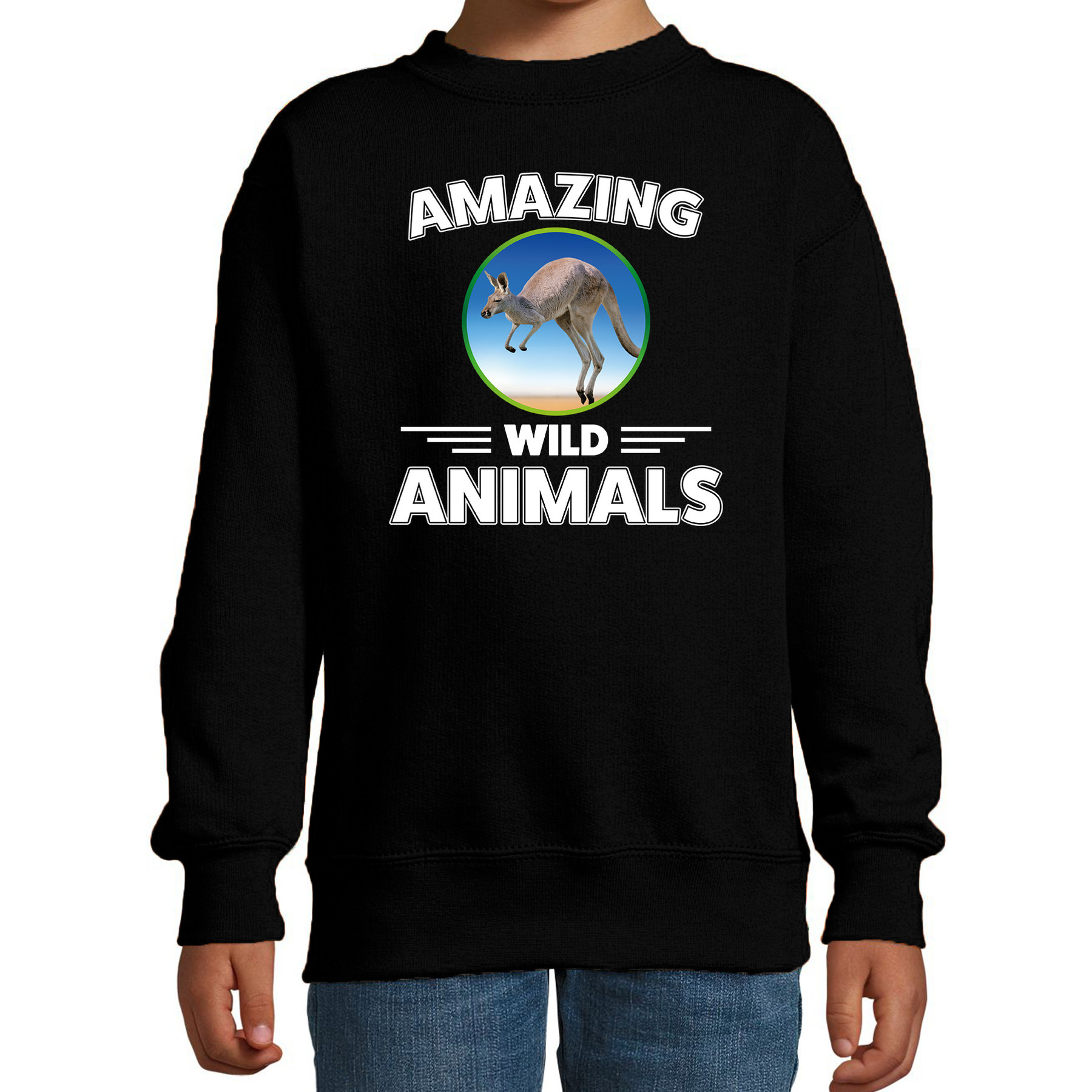 Sweater kangaroo are serious cool zwart kinderen - kangoeroes/ kangoeroe trui 9-11 jaar (134/146) - 1 Sweater kangaroo are serious cool zwart kinderen - kangoeroes/ kangoeroe trui 9-11 jaar (134/146) -