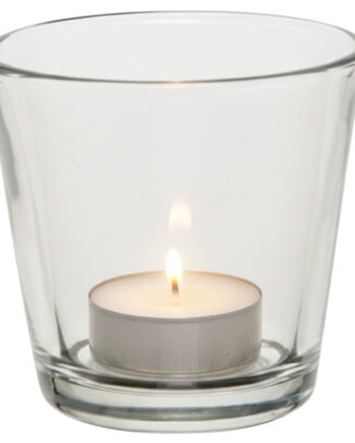 Theelichthouder - 7,5 cm - transparant - glas - waxinelichthouder - kaarsenhouder