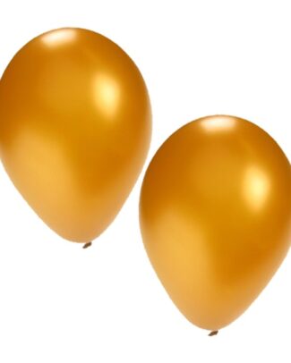 Bellatio Decorations ballonnen - 15x stuks - goud - 27 cm - verjaardag - feestartikelen