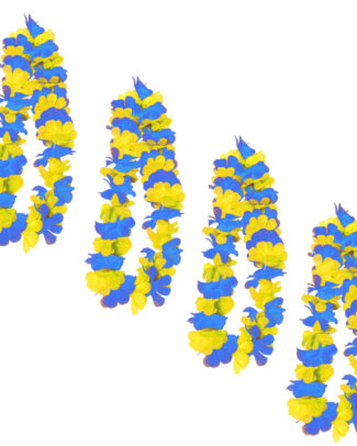 12x Blauw/gele hawaii slingers