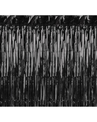 Folie deurgordijn/feestgordijn - zwart - 90 x 250 cm