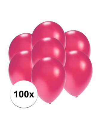 Party ballonnen - klein formaat - roze - 100x - 13 cm - feestartikelen/versiering