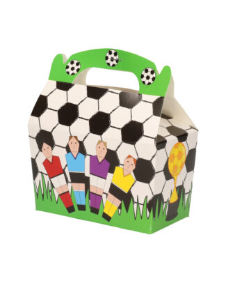 Gekleurde traktatiedoosjes voetbal - Verjaardag - 12x stuks - karton - 12 x 6 cm