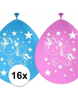 16x Eenhoorn themafeest ballonnen 30 cm