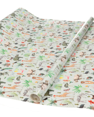 Inpakpapier/cadeaupapier - jungle thema - 300 x 70 cm