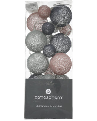 Lichtslinger/lichtsnoer met 20 decoratieve verlichte balletjes - multi kleur mix - 210 cm - batterij