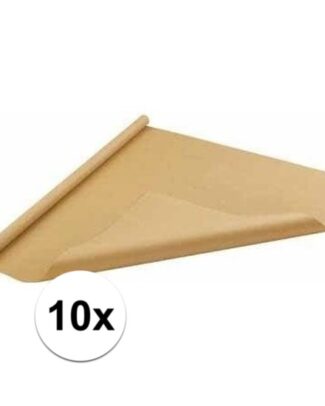 Inpakpapier/cadeaupapier - 10x - 500 x 70 cm - bruin