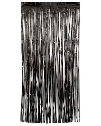 Folie deurgordijn versiering - zwart - 200 x 100 cm - Feestartikelen - Brandvertragend