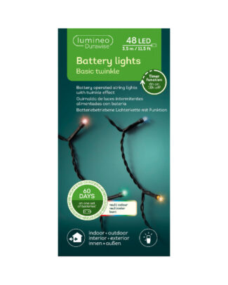 Kerstverlichting - LED gekleurd - op batterij - 48 lampjes - boomverlichting