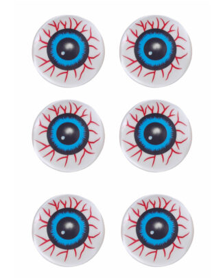 Horror nep oogballen/ogen - 6x stuks - bebloede lichaamsdelen/ledematen - Halloween decoratie