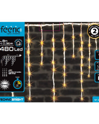 Ijspegelverlichting - 480 led lampjes - warm wit - 800 cm- buiten - 8 functies -batterij