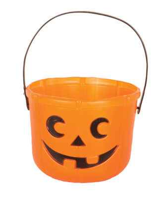 Pompoen trick or treat snoep emmertje oranje D18 x H14 cm
