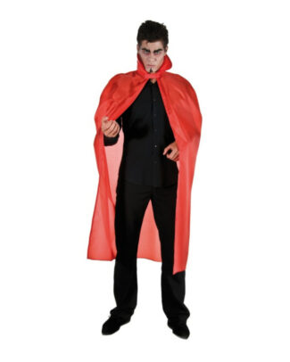 Halloween Dracula cape - voor volwassenen - rood - L127 cm