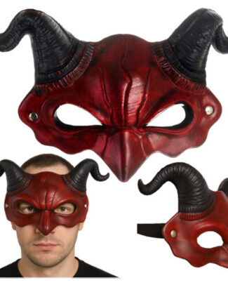 Horror masker duivel/demon - rood - foam - volwassenen - Halloween - verkleedmasker
