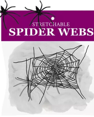 Decoratie spinnenweb/spinrag met spinnen - 60 gram - wit - Halloween/horror versiering