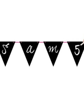 Zwarte beschrijfbare feest slingers 6m
