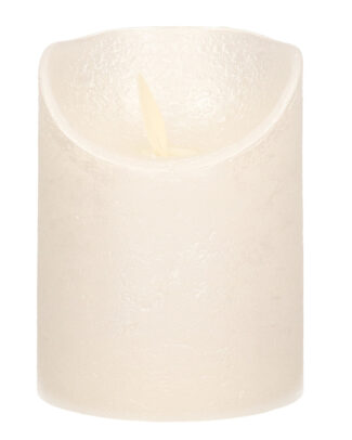Anna's Collection Stompkaars - LED - parel creme - H10 cm - bewegende vlam - kaars