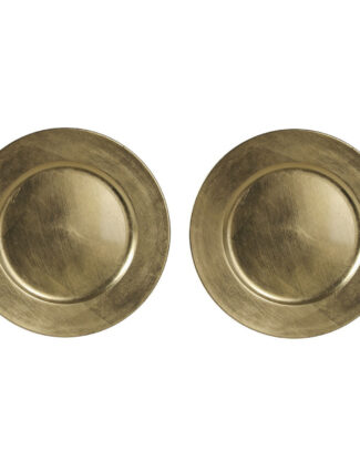 Othmar Decorations Diner onderborden - 6x - goud - 33 cm - kunststof