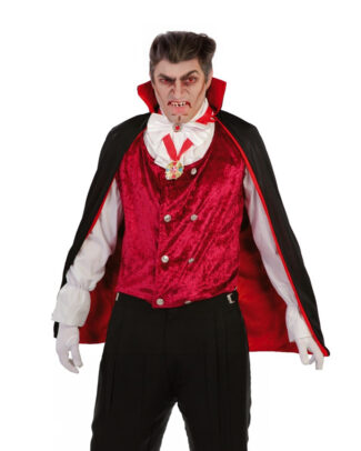 Vampier/Dracula cape - zwart/rood - 90 cm - polyester - voor volwassenen - Halloween