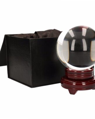 Glazen bol/kristallen bol - waarzeggers decoratie - 10 cm - op houten voet